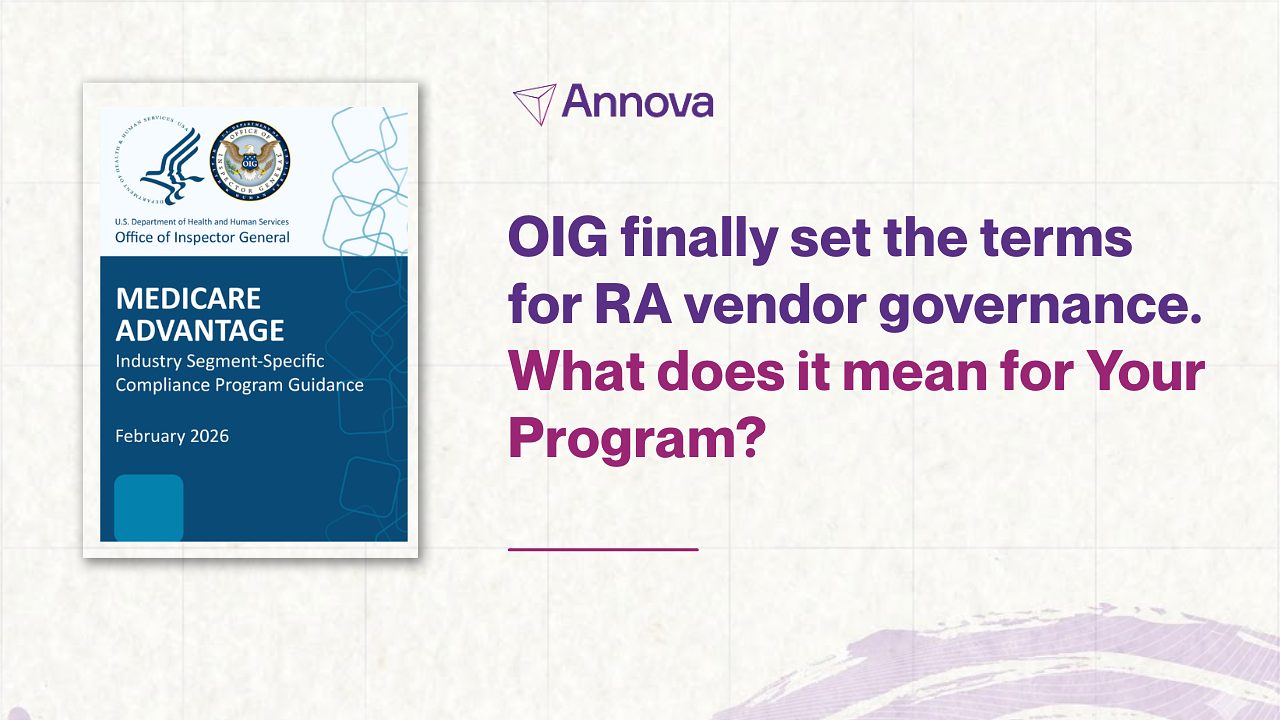 OIG finally set the terms for RA vendor governance. What does it mean for Your Program?